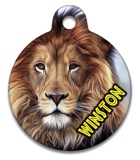 Lion dog clearance tag