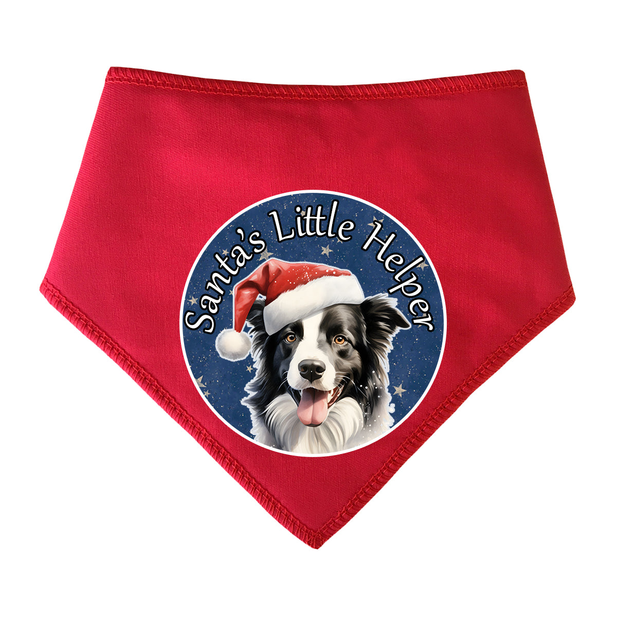 Border Collie Sheep Dog Design Santa s Little Helper Dog Bandana