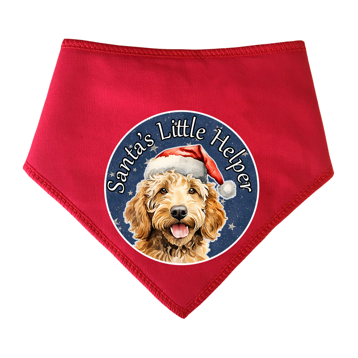 Doodle or Cockerpoo Golden Dog Design Santa s Little Helper Dog Bandana