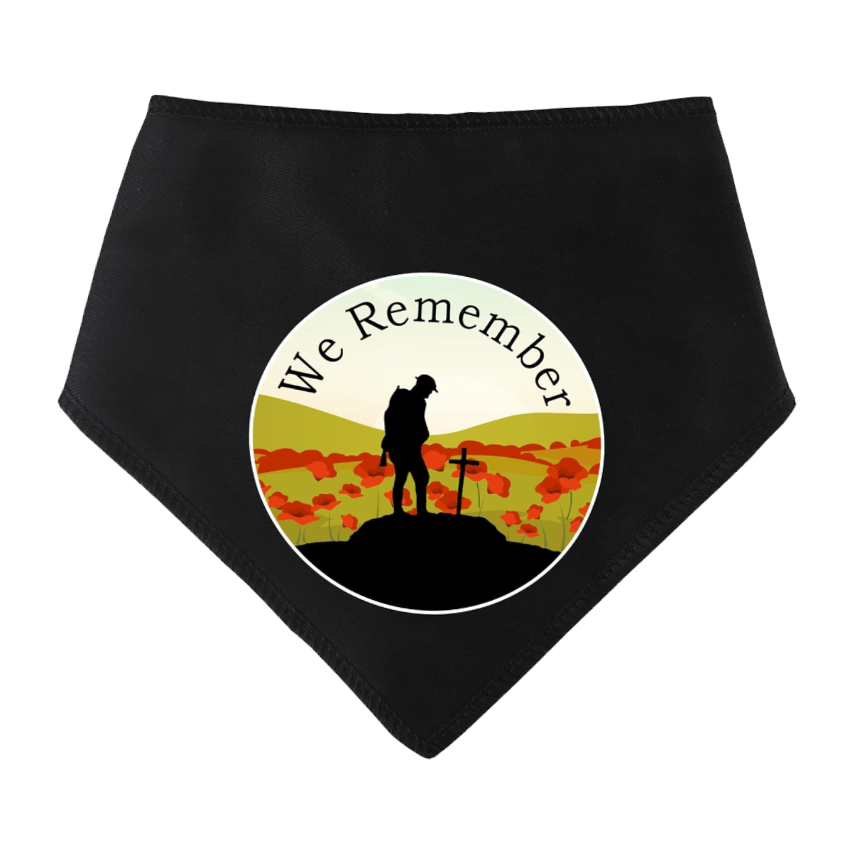 Soldier Poppy Field Circle Dog Bandana