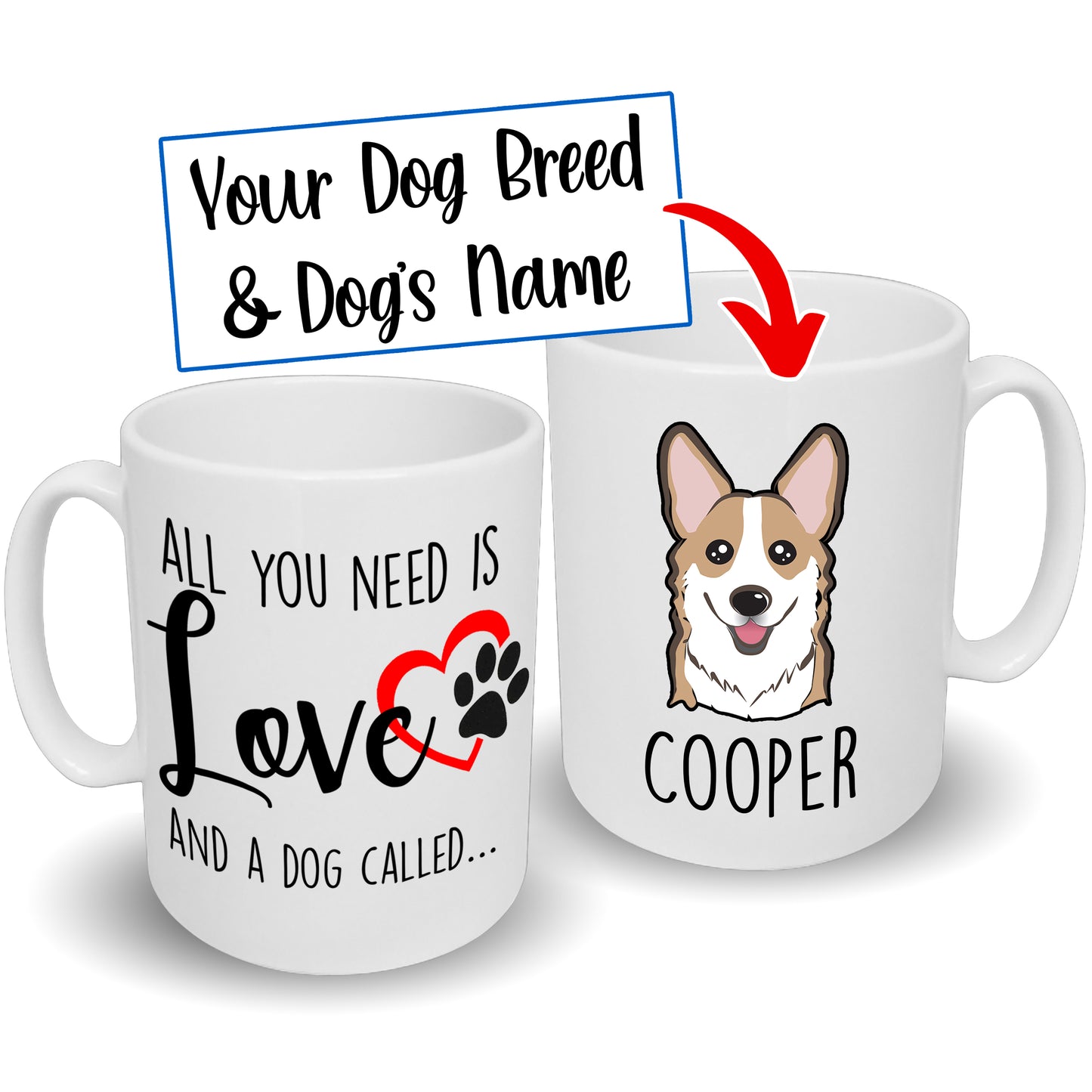 All You Need is Love Mug Custom Breed & Name