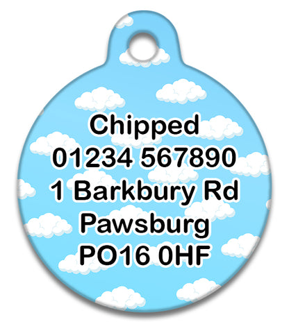 Fluffy Clouds Blue Sky - Pet ID Tag