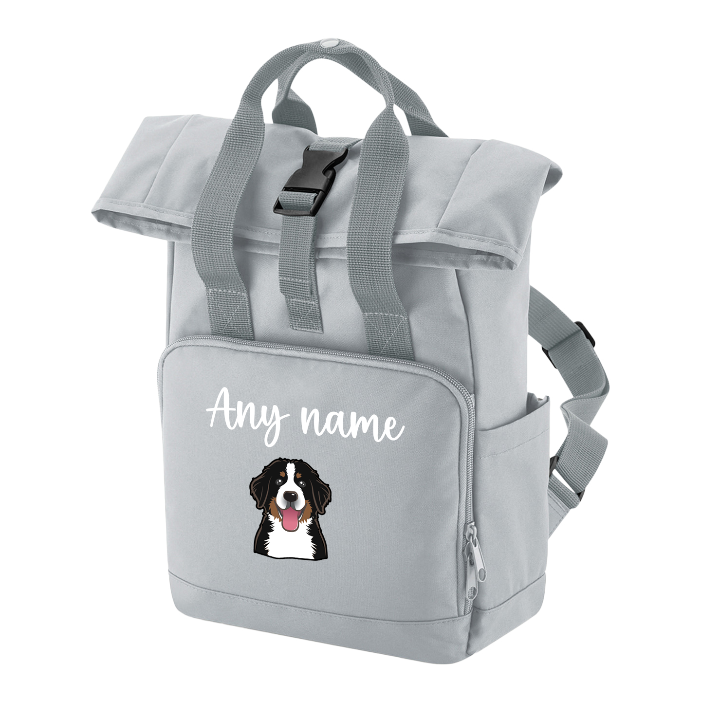 Travel Rucksack 9 Litres Grey Any Breed Backpack With Custom Personalised Dog Name