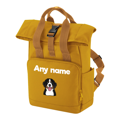 Overnighter Rucksack 14 Litres Mustard Gold Any Breed Backpack With Custom Personalised Dog Name