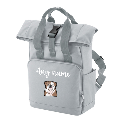 Travel Rucksack 9 Litres Grey Any Breed Backpack With Custom Personalised Dog Name