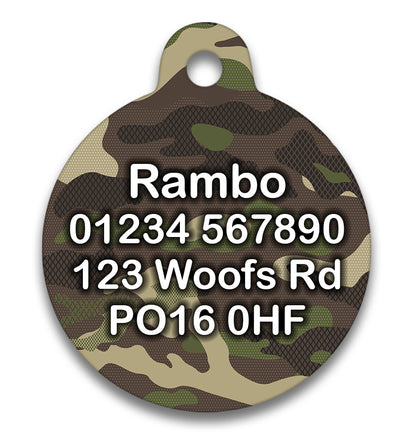 Khaki Camouflage - Pet ID Tag