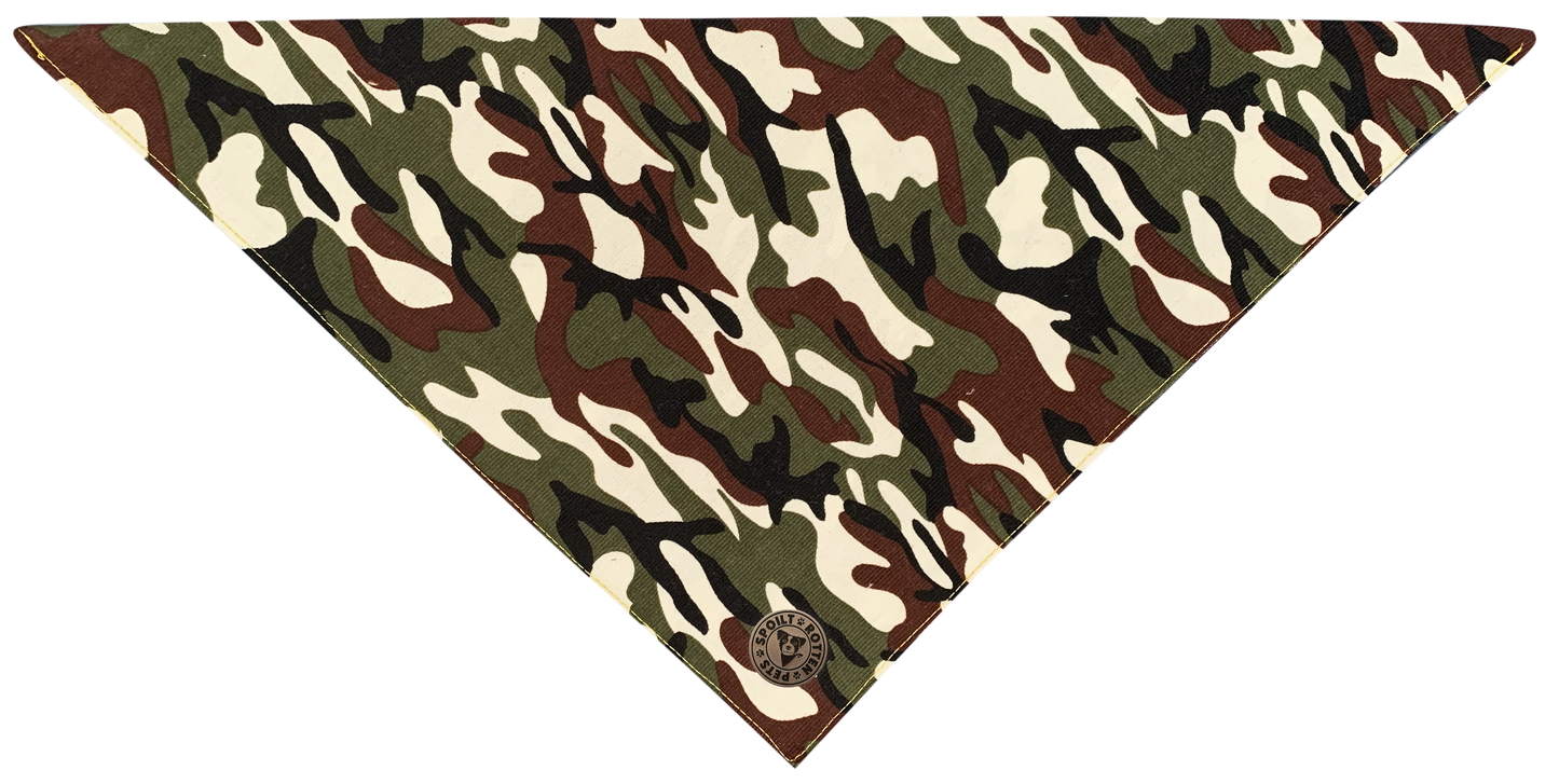 The Colchester - Camo Green Tied Dog Bandana