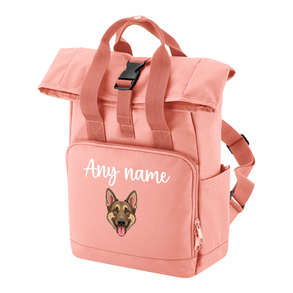 Travel Rucksack 9 Litres Peach Coral Any Breed Backpack With Custom Personalised Dog Name