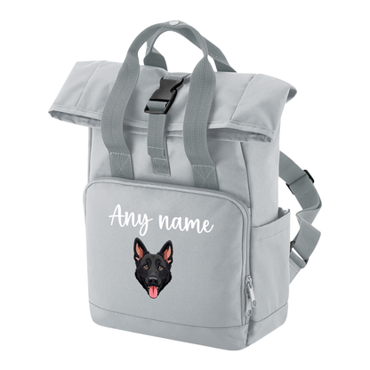 Overnighter Rucksack 14 Litres Grey Any Breed Backpack With Custom Personalised Dog Name