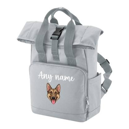 Travel Rucksack 9 Litres Grey Any Breed Backpack With Custom Personalised Dog Name