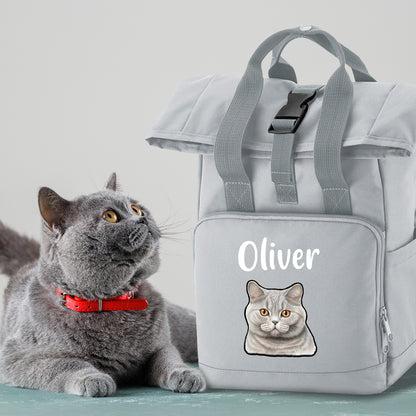 Black Cat Breed with Personalised Name Backpack