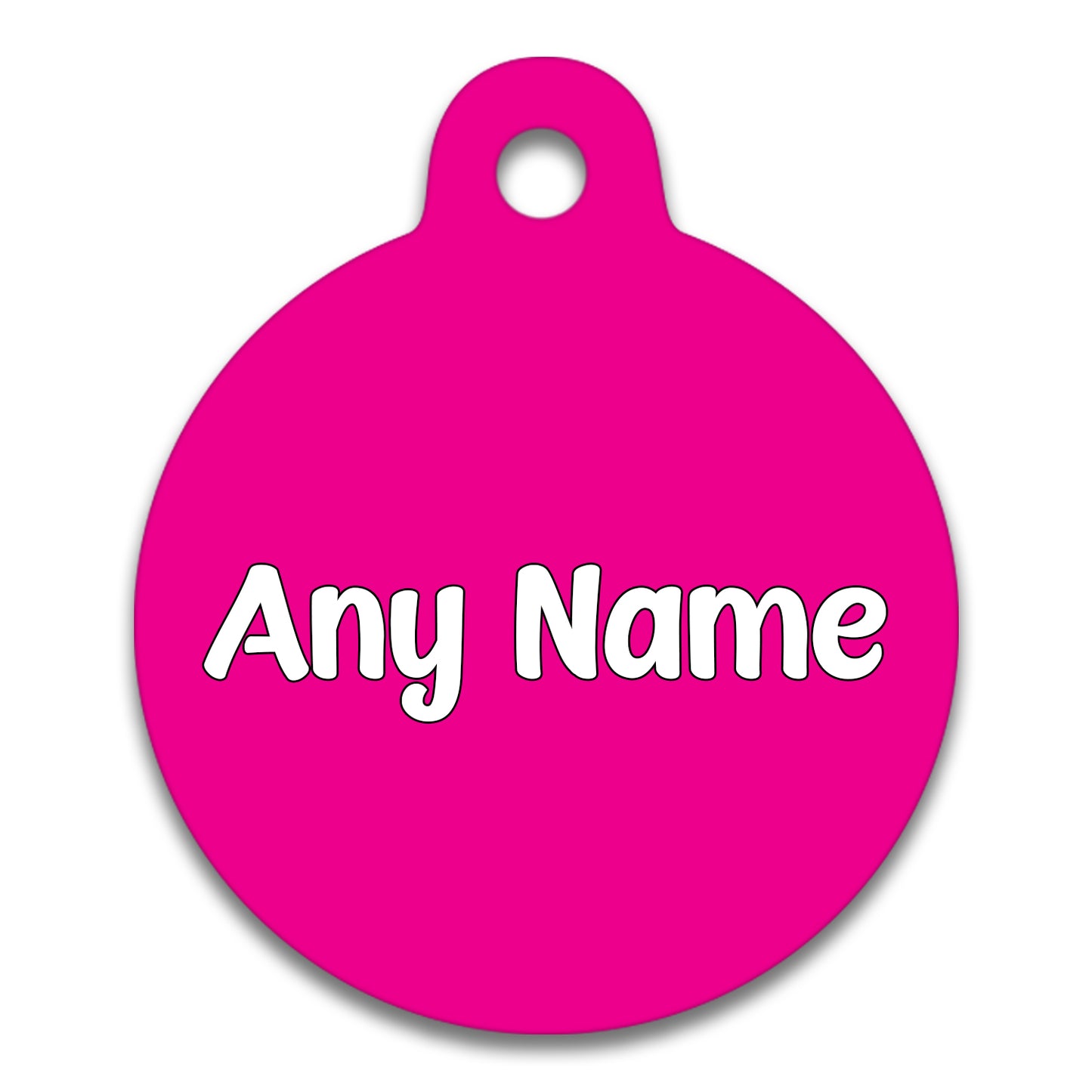 Hot Pink Plain Colour - Pet ID Tag
