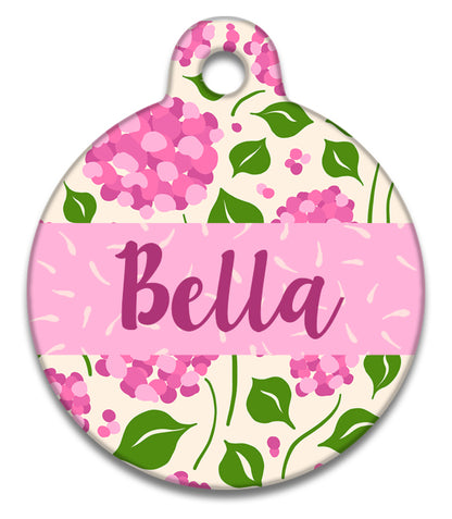 Hydrangea Pink - Pet ID Tag