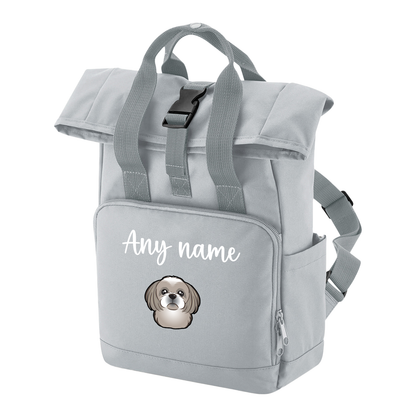 Travel Rucksack 9 Litres Grey Any Breed Backpack With Custom Personalised Dog Name