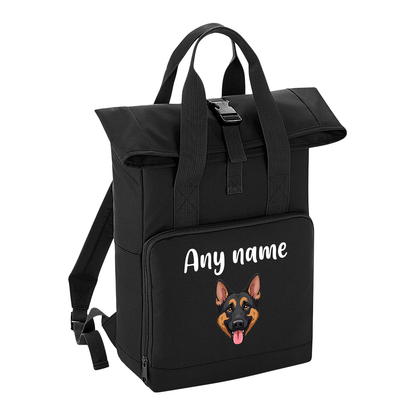 Overnighter Rucksack 14 Litres Black Any Breed Backpack With Custom Personalised Dog Name