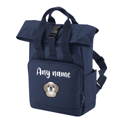 Travel Rucksack 9 Litres Navy Blue Any Breed Backpack With Custom Personalised Dog Name