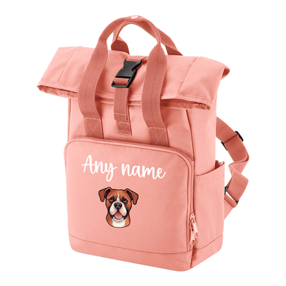 Travel Rucksack 9 Litres Peach Coral Any Breed Backpack With Custom Personalised Dog Name