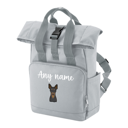 Overnighter Rucksack 14 Litres Grey Any Breed Backpack With Custom Personalised Dog Name