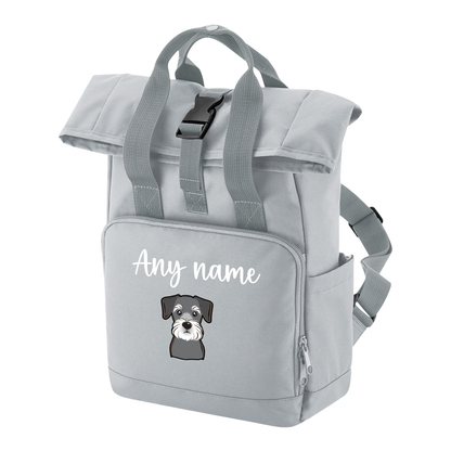 Overnighter Rucksack 14 Litres Grey Any Breed Backpack With Custom Personalised Dog Name