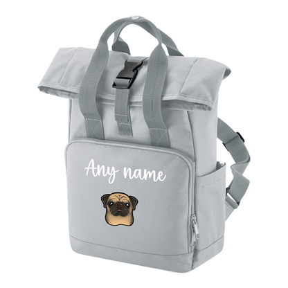 Travel Rucksack 9 Litres Grey Any Breed Backpack With Custom Personalised Dog Name