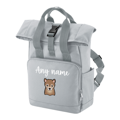 Travel Rucksack 9 Litres Grey Any Breed Backpack With Custom Personalised Dog Name