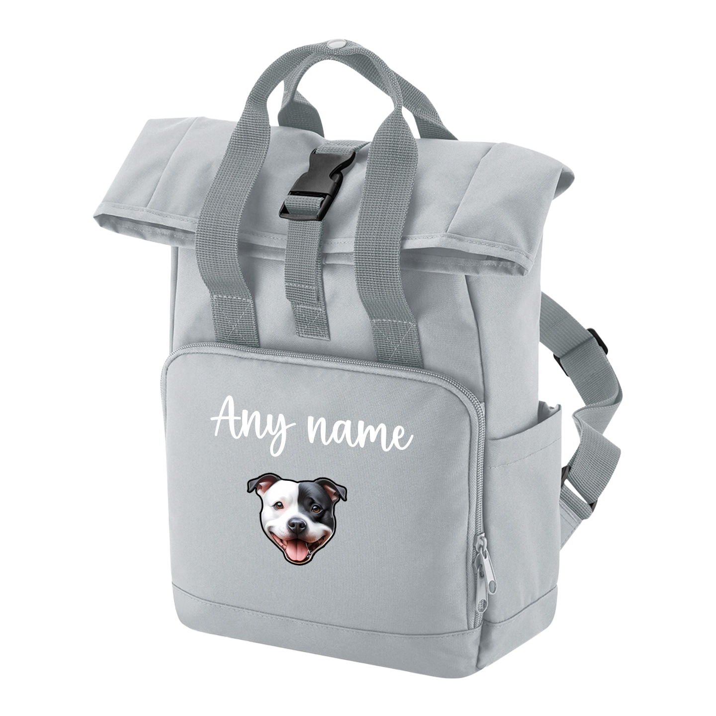 Travel Rucksack 9 Litres Grey Any Breed Backpack With Custom Personalised Dog Name