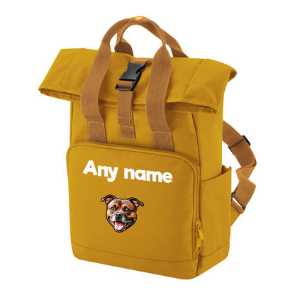 Travel Rucksack 9 Litres Mustard Gold Any Breed Backpack With Custom Personalised Dog Name