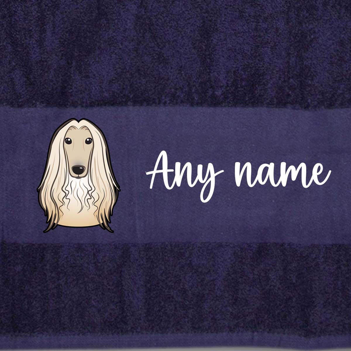 MIDNIGHT BLUE Any Pet Name And A Choice Of Dog Breed - Travel Towel