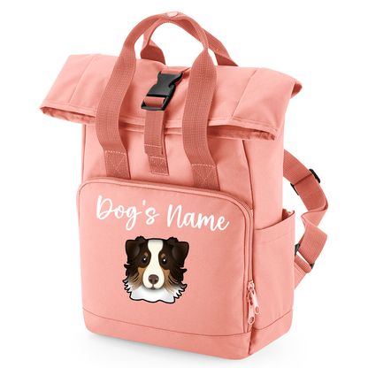 Overnighter Rucksack 14 Litres Peach Coral Any Breed Backpack With Custom Personalised Dog Name