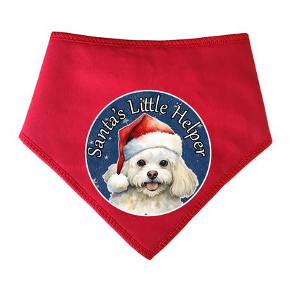 Bichon Frise Design Santa's Little Helper Dog Bandana