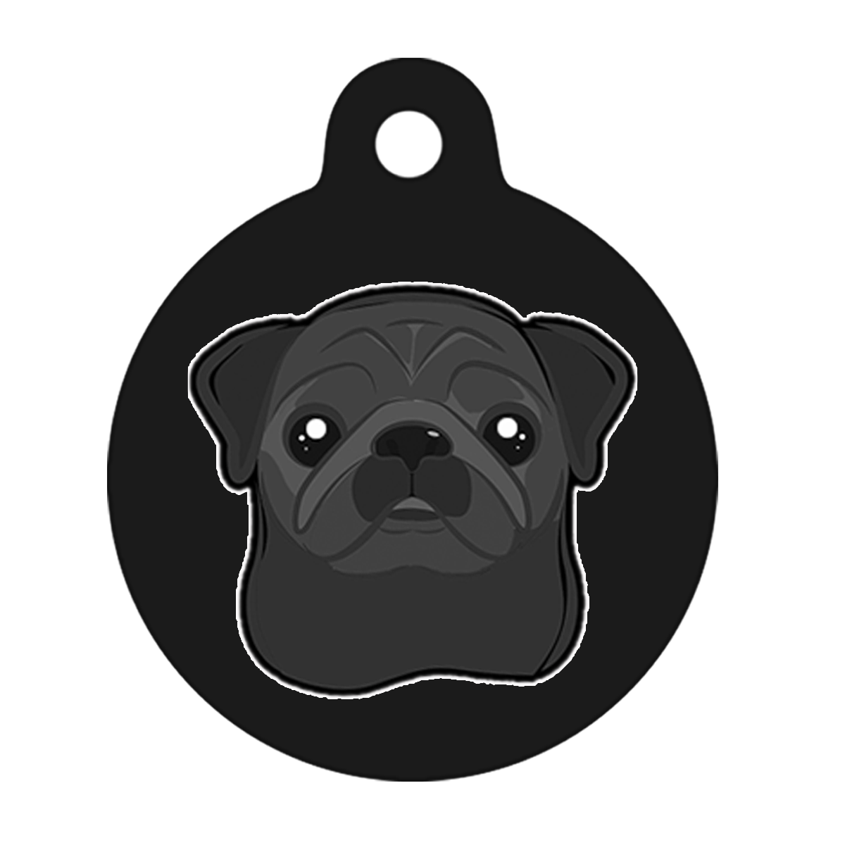 19mm Diameter Tiny Size - Pug Dog