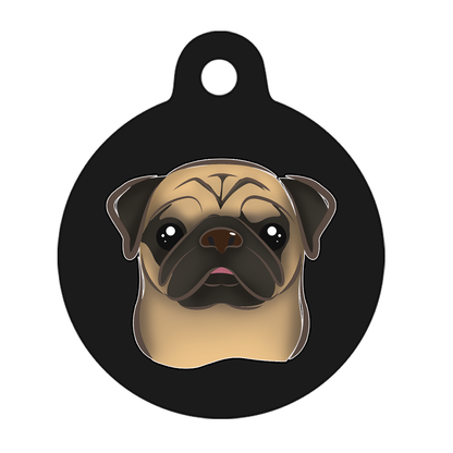 19mm Diameter Tiny Size - Pug Dog