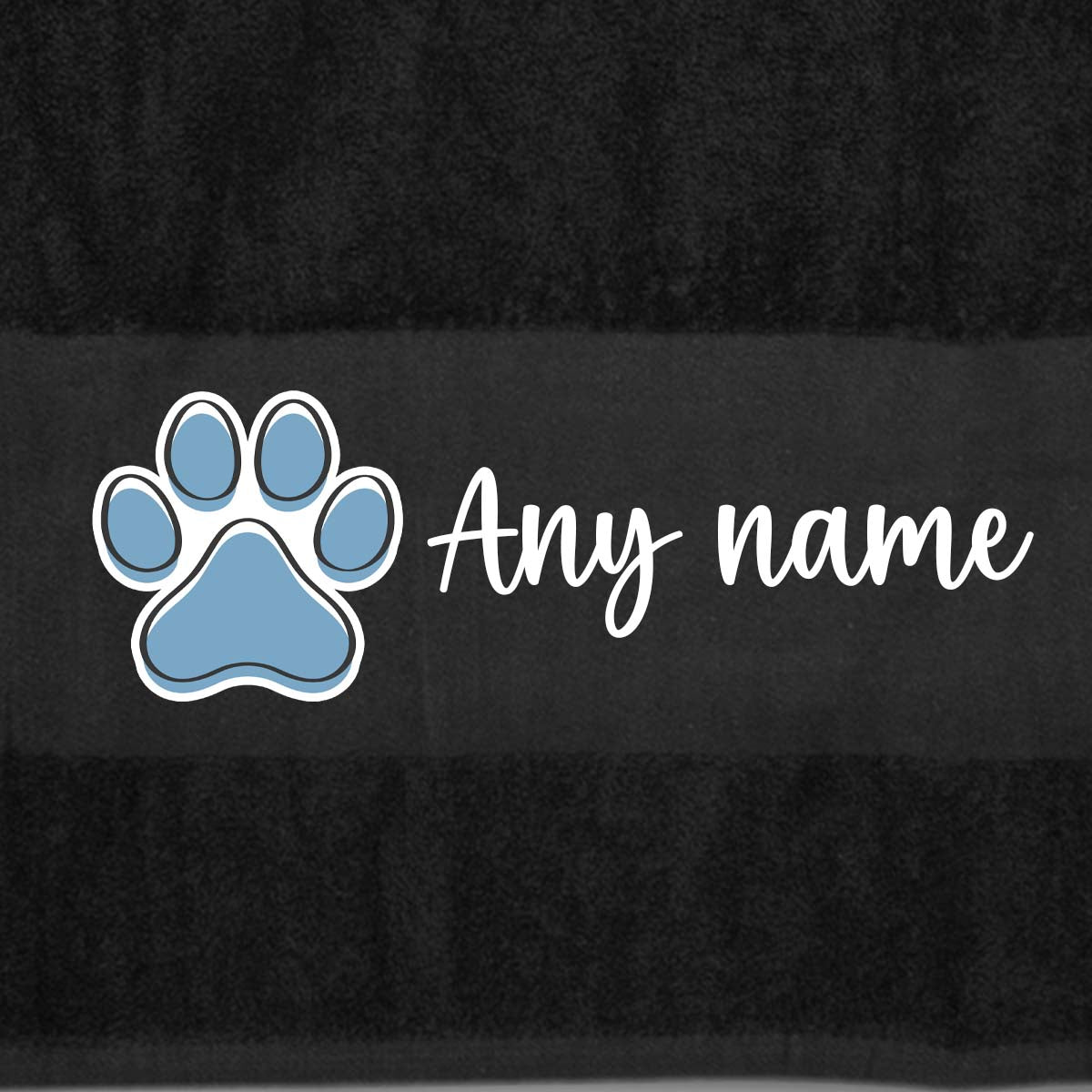 BLACK Any Pet Name And A Choice Of Dog Breed - Travel Towel