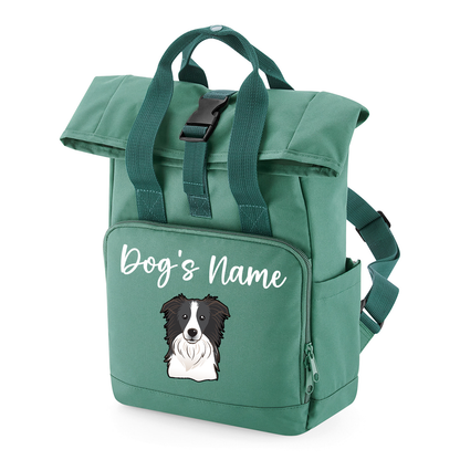 Sage Green Any Breed Backpack With Custom Personalised Dog Name