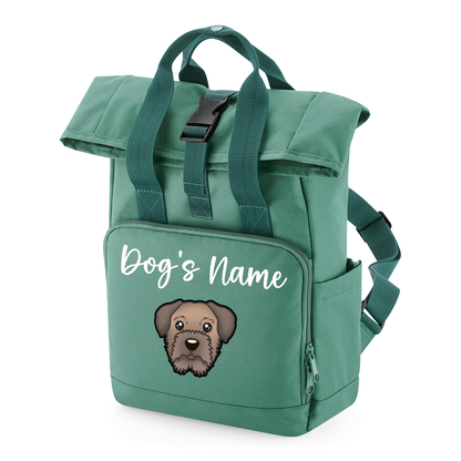 Sage Green Any Breed Backpack With Custom Personalised Dog Name