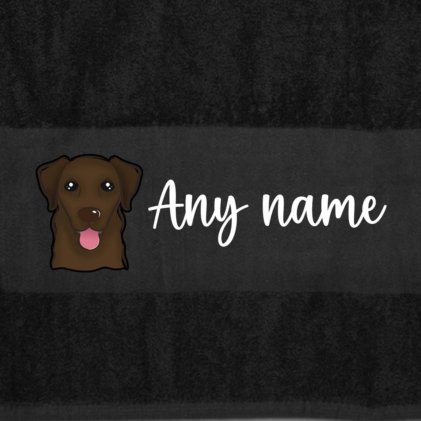 BLACK Any Pet Name And A Choice Of Dog Breed - Travel Towel