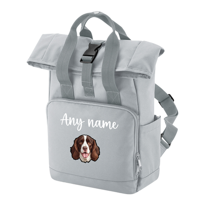 Overnighter Rucksack 14 Litres Grey Any Breed Backpack With Custom Personalised Dog Name