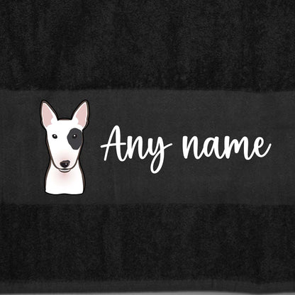 BLACK Any Pet Name And A Choice Of Dog Breed - Travel Towel