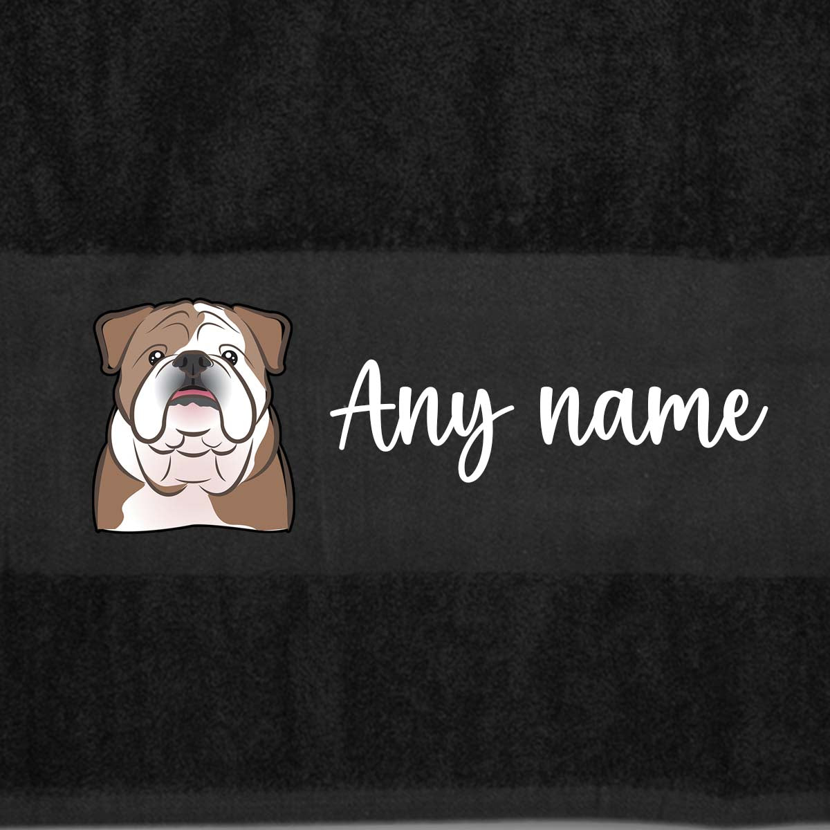 BLACK Any Pet Name And A Choice Of Dog Breed - Travel Towel