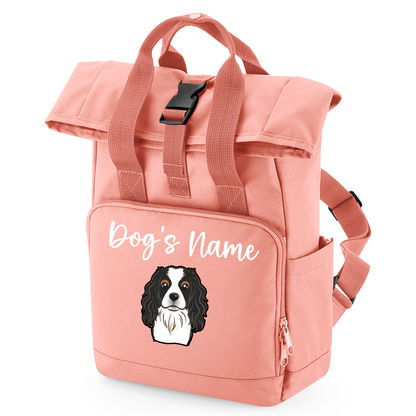 Overnighter Rucksack 14 Litres Peach Coral Any Breed Backpack With Custom Personalised Dog Name