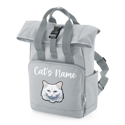 Grey Cat Breed with Personalised Name Backpack