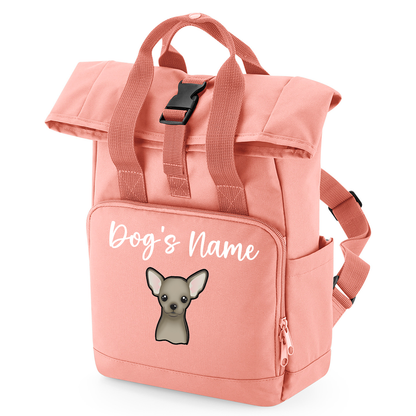 Overnighter Rucksack 14 Litres Peach Coral Any Breed Backpack With Custom Personalised Dog Name