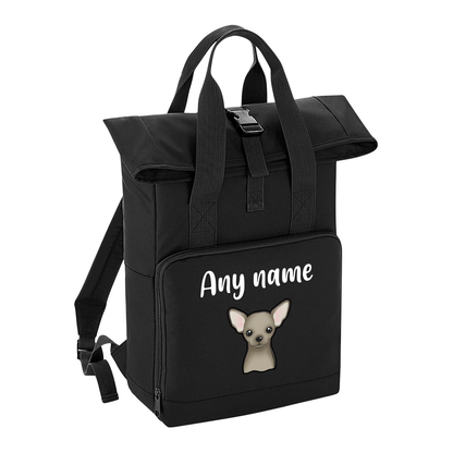 Overnighter Rucksack 14 Litres Black Any Breed Backpack With Custom Personalised Dog Name