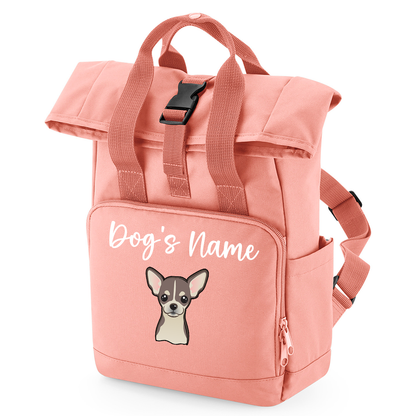 Pink Any Breed Backpack With Custom Personalised Dog Name