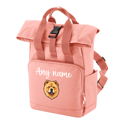 Overnighter Rucksack 14 Litres Peach Coral Any Breed Backpack With Custom Personalised Dog Name