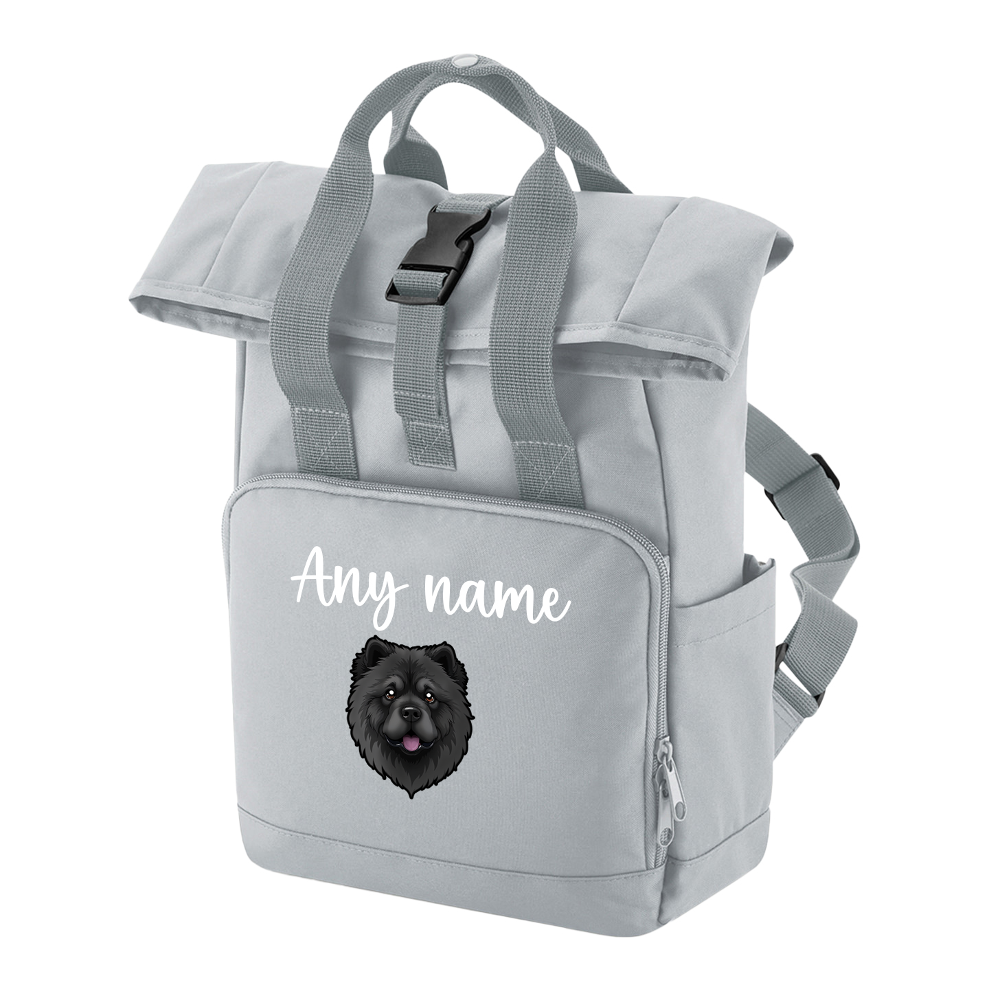 Overnighter Rucksack 14 Litres Grey Any Breed Backpack With Custom Personalised Dog Name