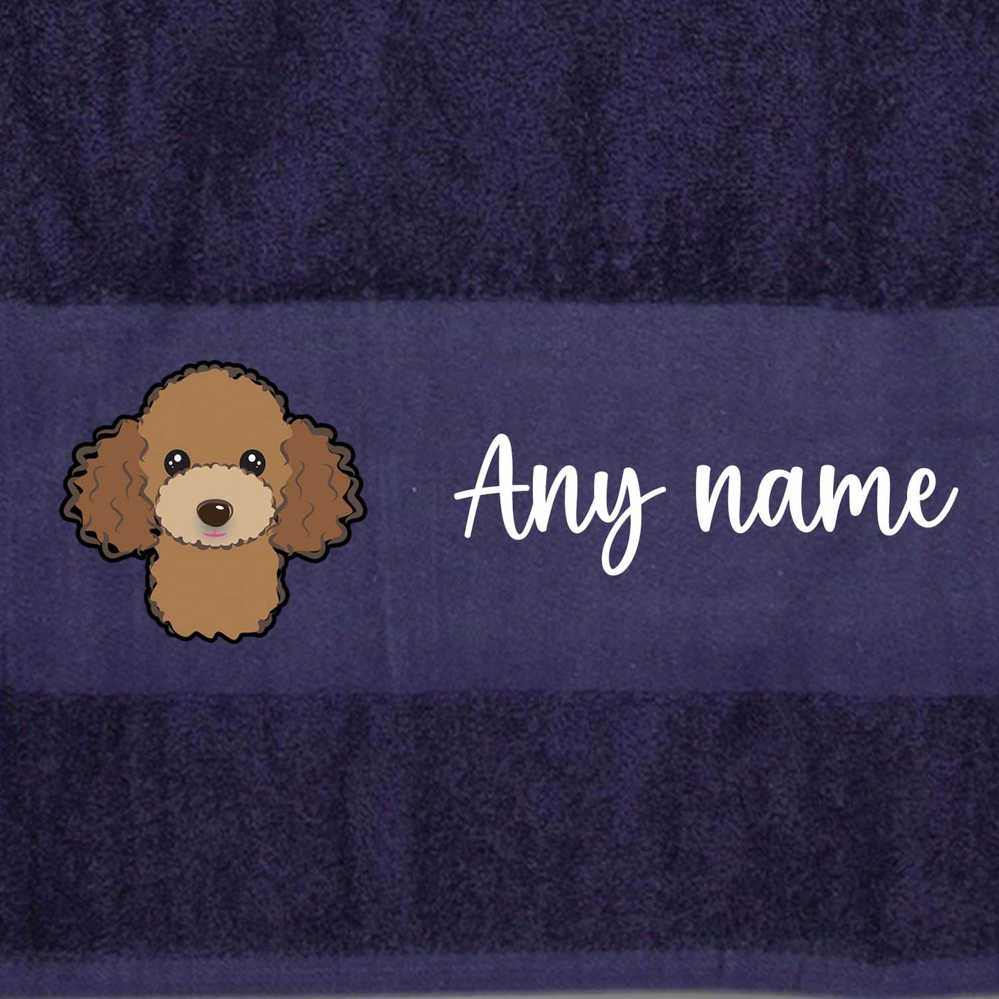 MIDNIGHT BLUE Any Pet Name And A Choice Of Dog Breed - Travel Towel