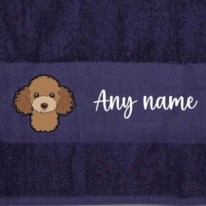 MIDNIGHT BLUE Any Pet Name And A Choice Of Dog Breed - Travel Towel