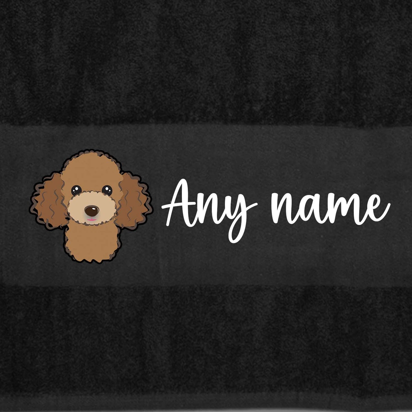 BLACK Any Pet Name And A Choice Of Dog Breed - Travel Towel