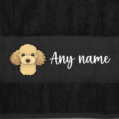 BLACK Any Pet Name And A Choice Of Dog Breed - Travel Towel